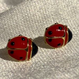 Adorable 14K Ladybug Earrings